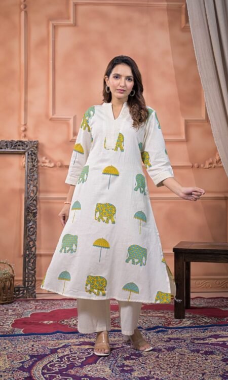 A-Line Elephant Print Co-ord set