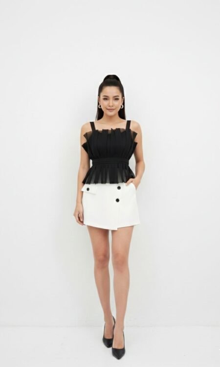 Black Peplum Tank Top