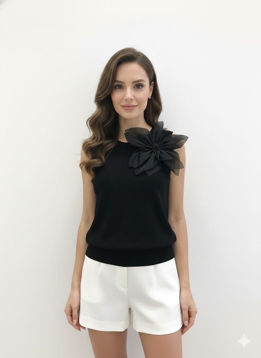 Black Structured Tank Top (2)