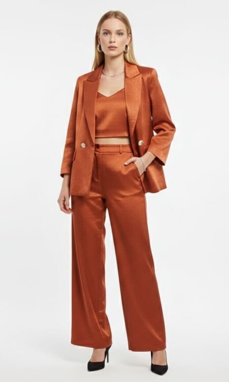 Burnt Orange Three-Piece Power Suit