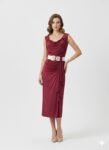 Deep Burgandy Midi Length Dress