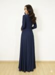 Deep Navy Blue Shimmer Evening Gown (1)