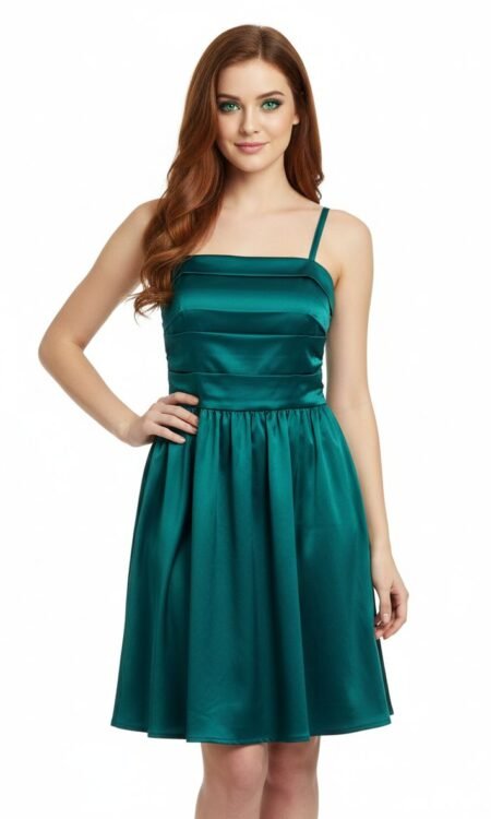 Emerald Teal fit-and-flare dress