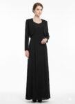 Floor-length Black Gown with Shrug