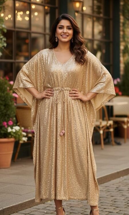 Gold Sequined Kaftan