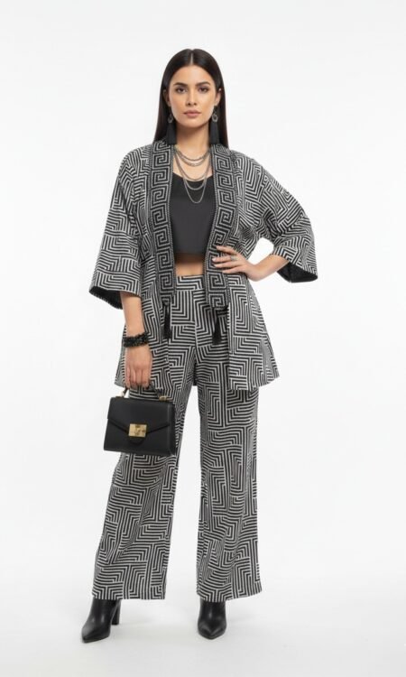 Kimono-Style Outerwear (Black & White)