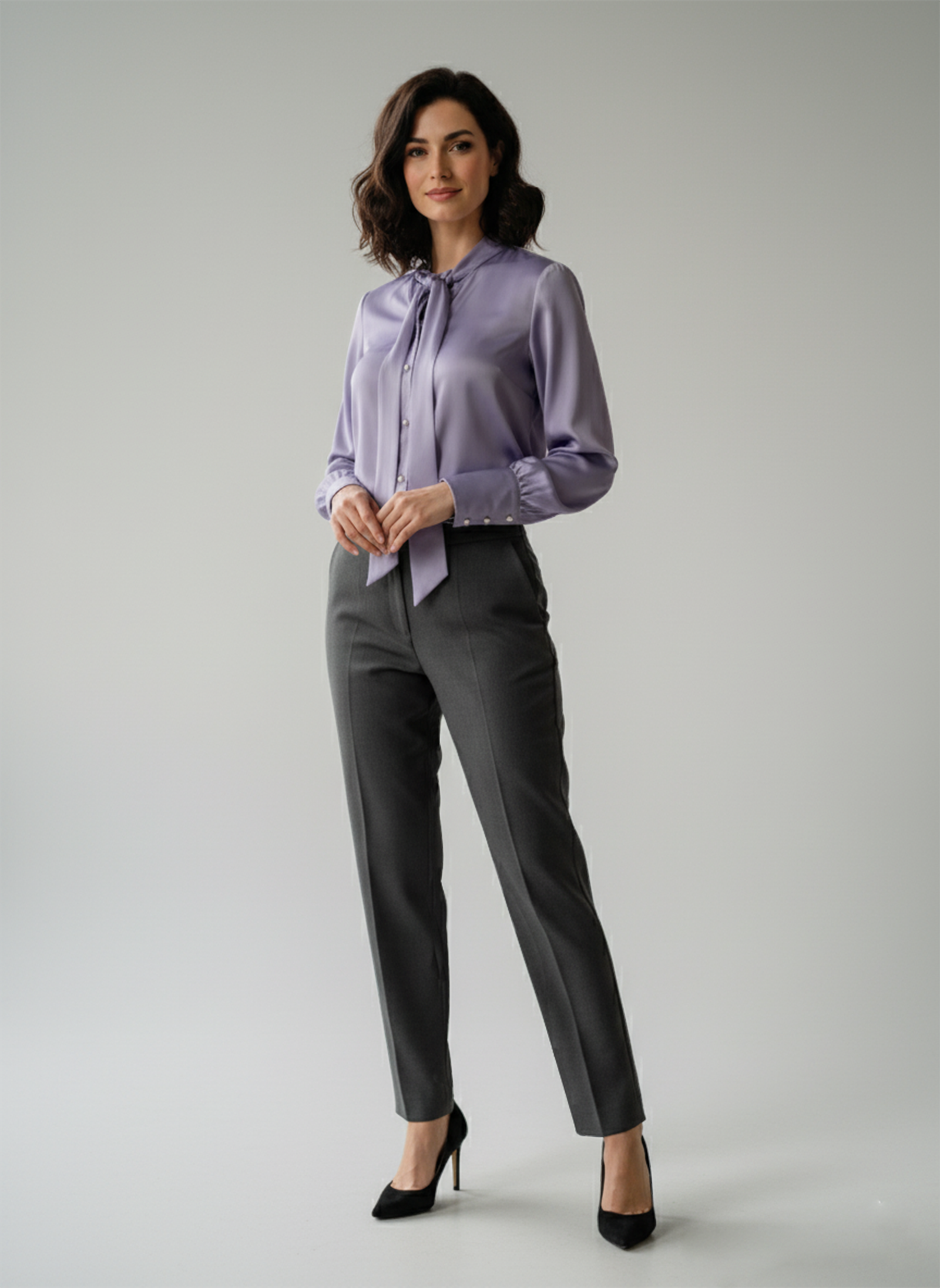 Lavender Silk Bow Top