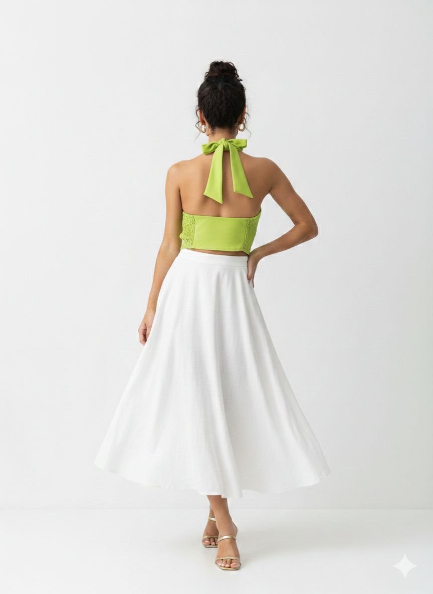 Lime Green Crop Halter Top (1)