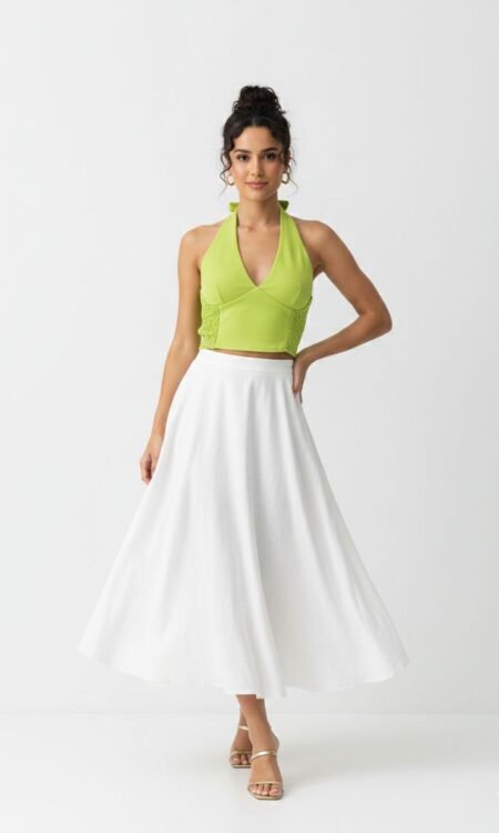 Lime Green Crop Halter Top