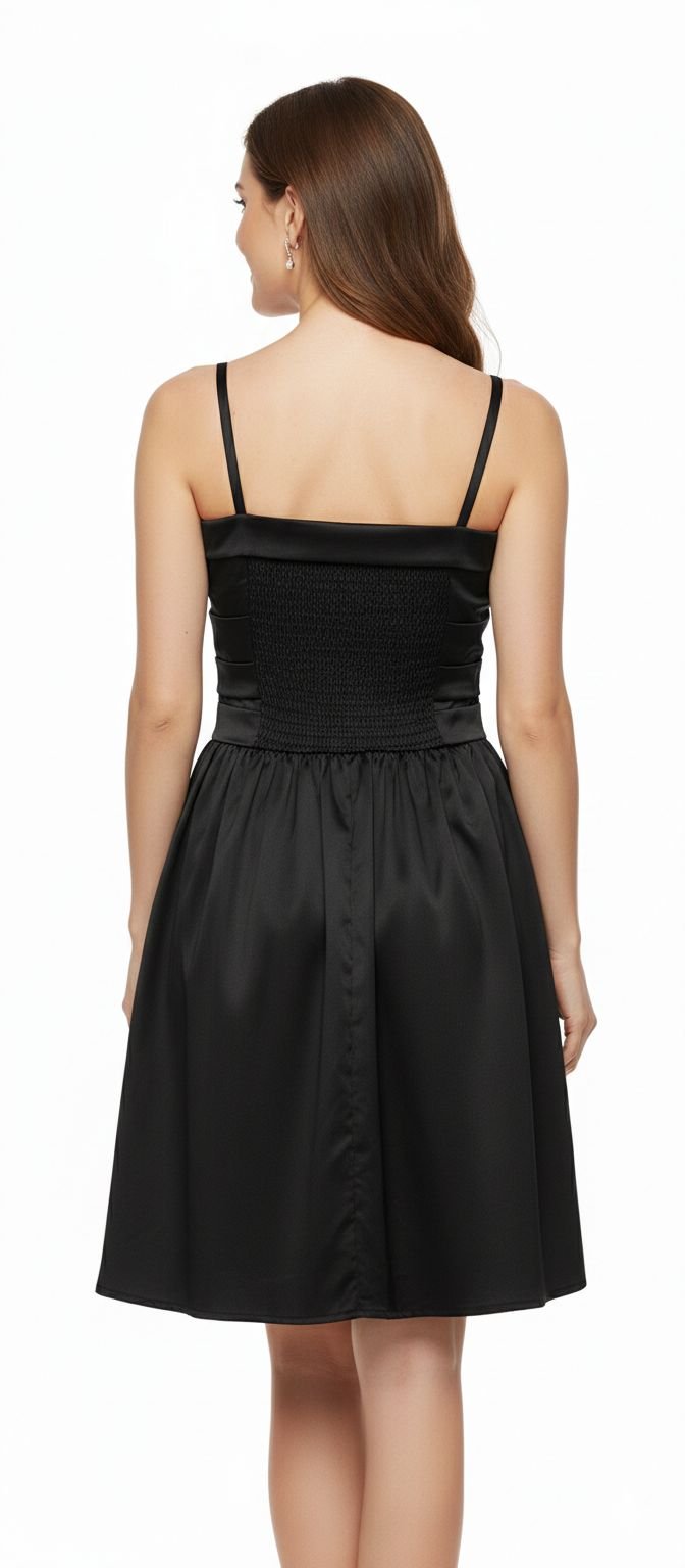 Little Black Satin Slip Dress (1)