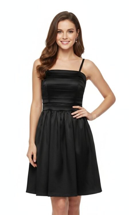 Little Black Satin Slip Dress