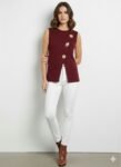 Maroon Sleeveless Knit Top (3)1