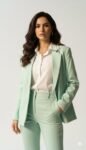 Mint Green Single Breasted Blazer Set (2)