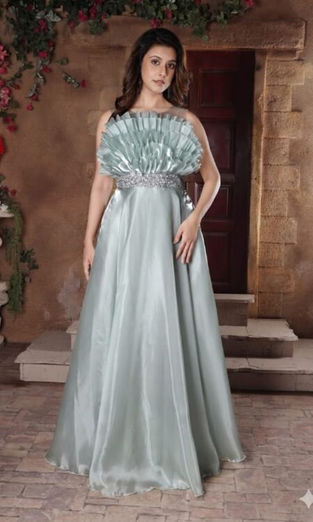 Pista Green Long Gown