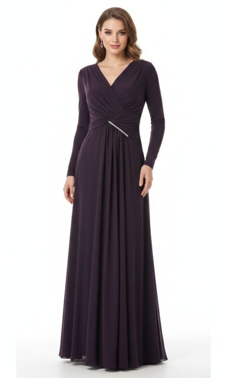 Plum Colour evening gown