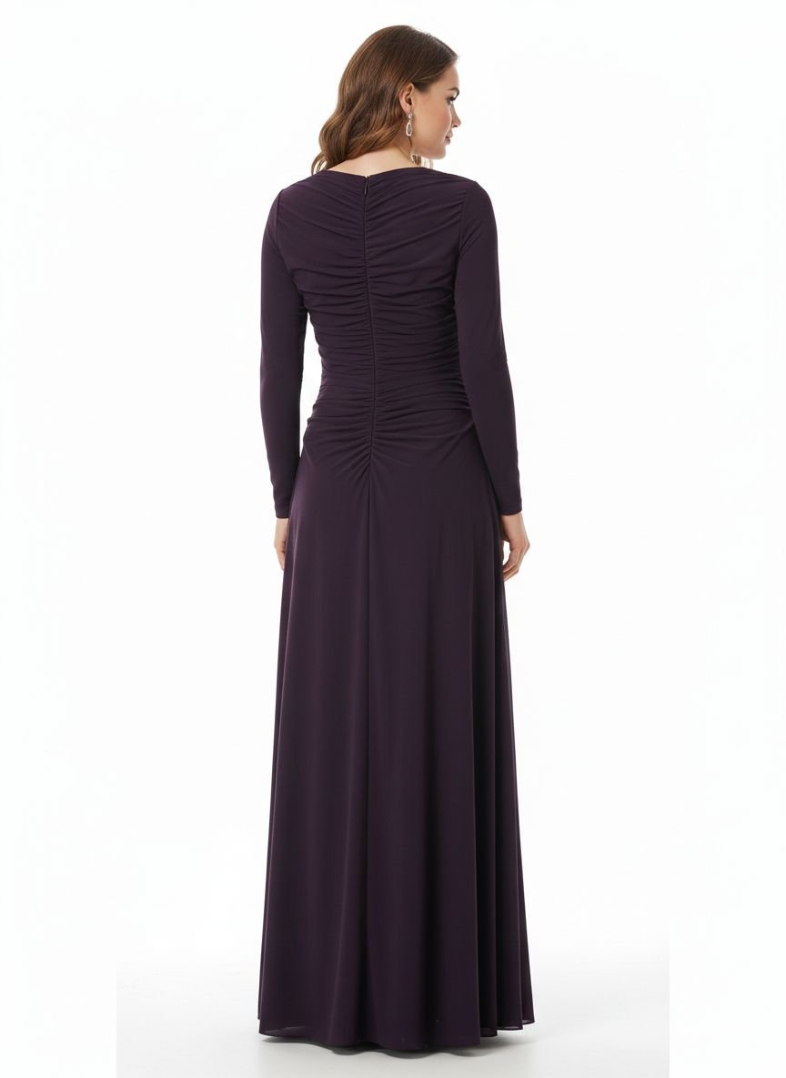Plum Colour evening gown (3)