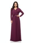 Plum Ruched Evening Gown