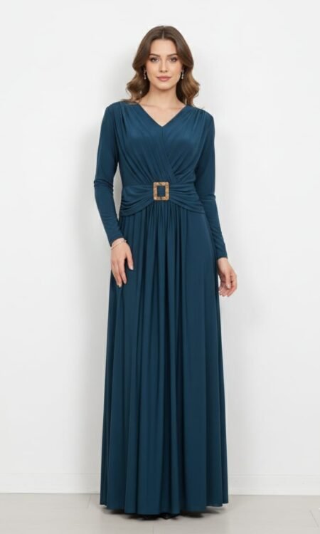 Teal Blue Evening Gown