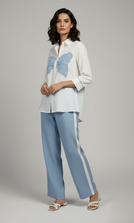 White Butterfly Cord Set