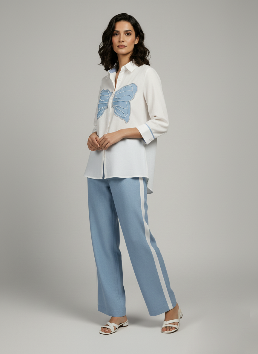 White Butterfly Cord Set