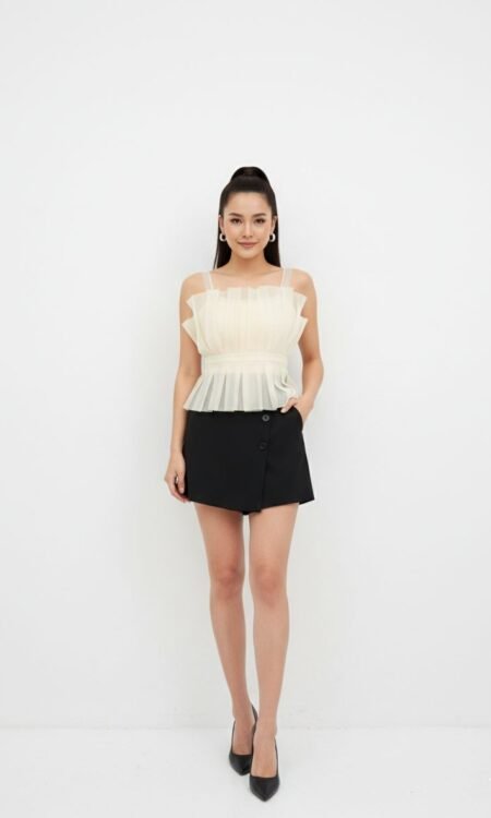 White Peplum Tank Top