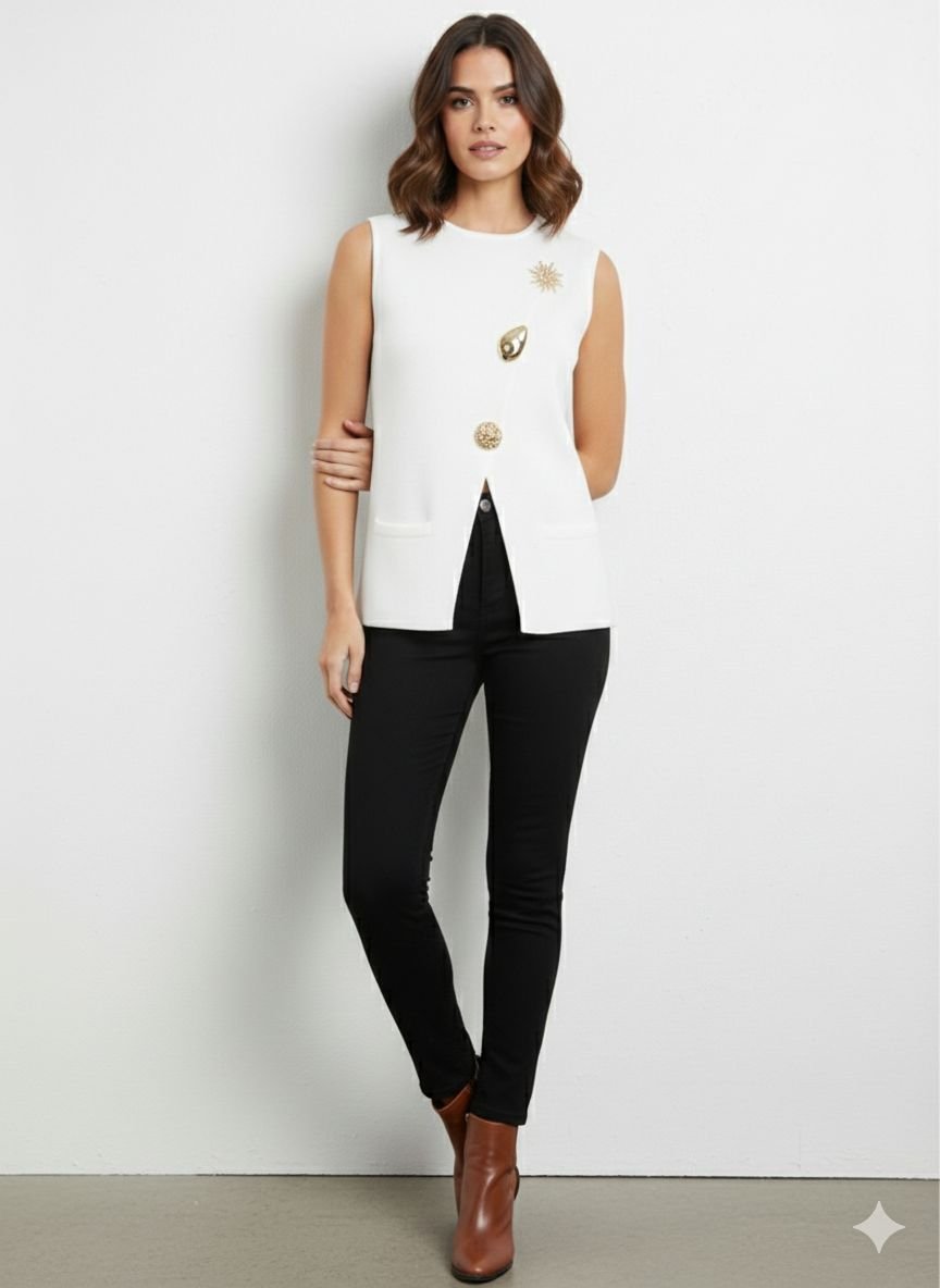 White Sleeveless Knit Top (3)