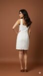 White Textured Popcorn Short Dress (1)