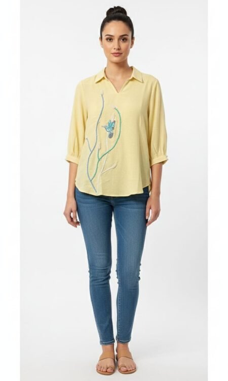 Yellow Linen Top