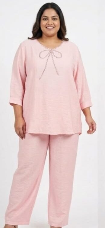 Dusty Rose Graceful Bow Cord Set