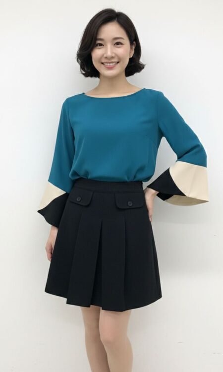 Color-Blocked Statement Sleeves TOP