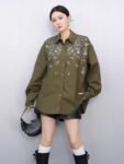 Embroidered Floral Button-Down
