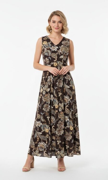 Chocolate Brown Floral Dress