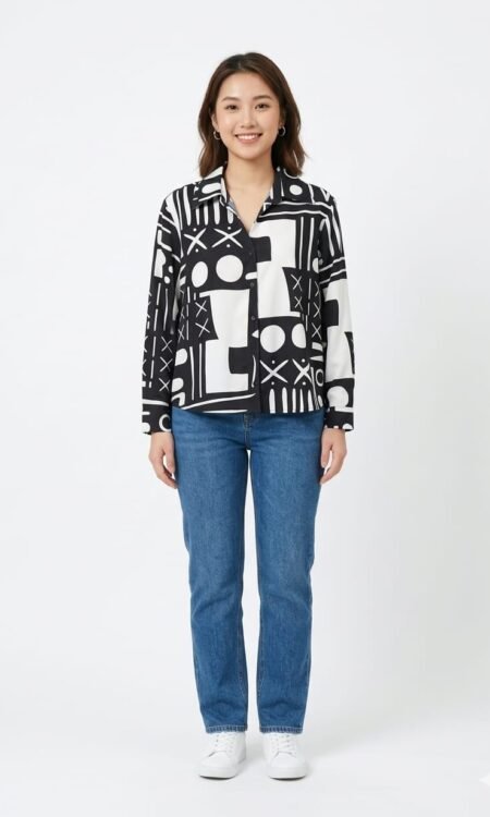 black cropped shirt