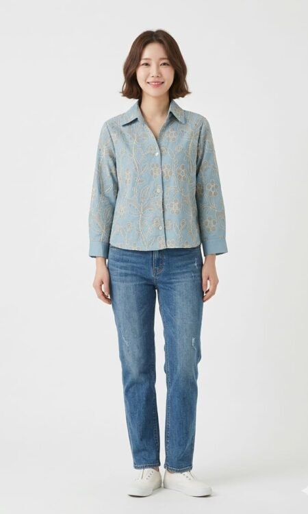 Blue Tonal Botanical Shirt