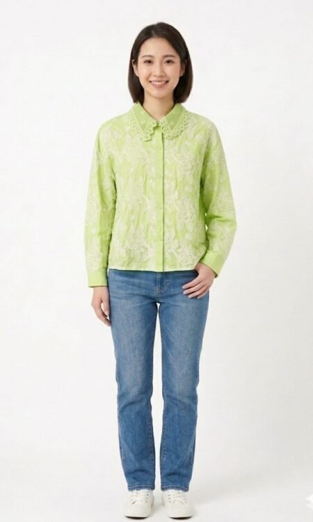 green cotton shirt is a vibrant  Colour