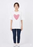 Heart Embellished Oversized Tee