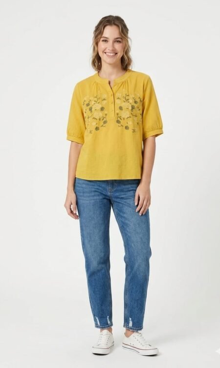 vibrant  mustard yellow Top