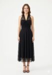 sophisticated black midi dress