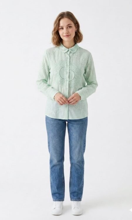 Lace-Trimmed Eyelet Shirts