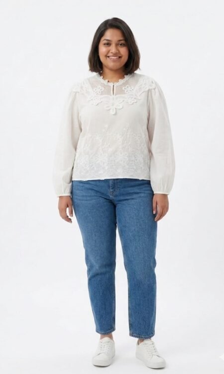 Embroidered Collar top