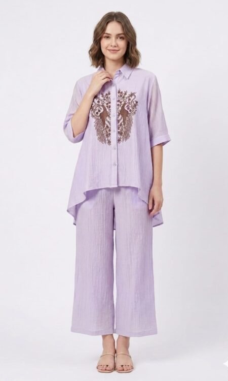 Lilac Embroidered Co-ord Set