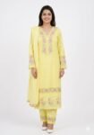 Lemon Yellow Chikankari Straight Suit