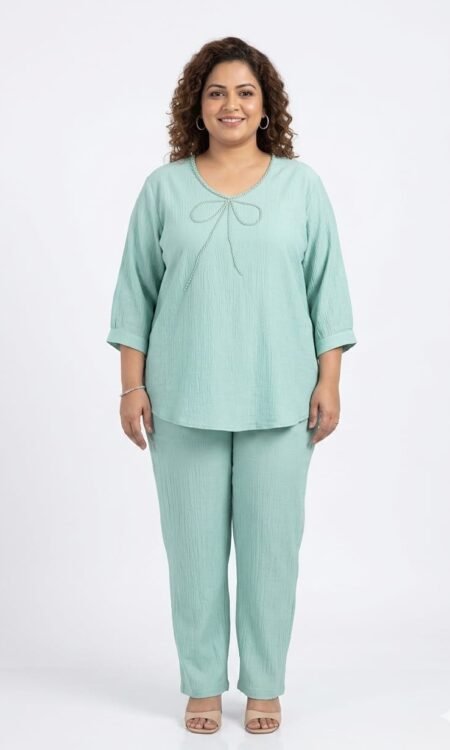 Seafoam Blue Graceful Bow Cord Set
