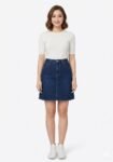 dark blue denim skirt