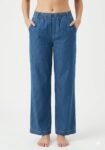 Soft Denim Culotte Pants