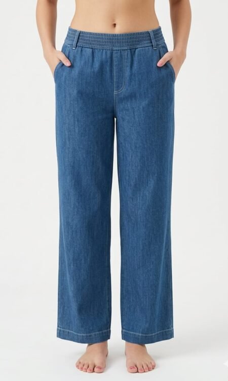Soft Denim Culotte Pants