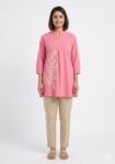 Pink Floral-Spray Kurti