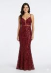 Dazzling Wine Sequin Mermaid Gown