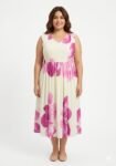 Oversized Floral Print Midi Dress