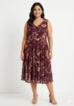 Deep Burgundy or Wine-toned Midi Dress